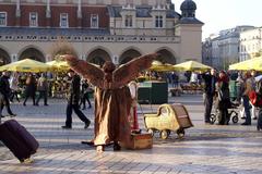 Street artist mime in Kraków