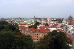 View from Sigismund Tower towards northeast with churches in Altstadt