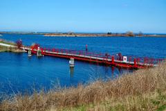 Footbridge at the Leslie Street Spit in Toronto, Canada