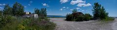 Panoramic view halfway down Leslie Street Spit on the East side