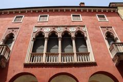 Panoramic view of Vicenza with historical buildings and blue sky