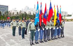 Taiwan honor guard practicing at Chiang Kai-shek Memorial Hall