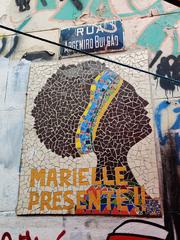 Marielle Presente mosaic at Pedra do Sal, Rio de Janeiro