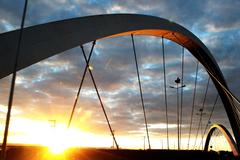 sunset over Ponte Juscelino Kubitschek in Brasilia, Brazil