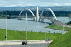 Traffic congestion on the JK Bridge in Brasilia, Brazil