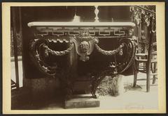 Cathédrale Saint-André de Bordeaux interior with ornate wrought iron table