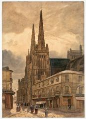 Cathedral of Saint Andrew of Bordeaux in a painting by Adrien Dauzats