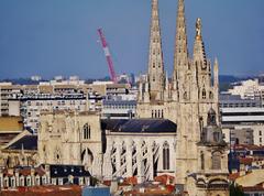 View from the Spire of St. Michael to the Cathedral of St. Michael, Bordeaux, France