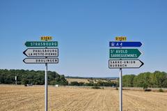 Directions signpost near Berg with multiple arrows pointing in different directions