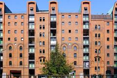 Redeveloped warehouse district in Hamburg