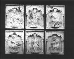 six plaster casts of prophet panels from the Shrine of the Three Magi in Cologne