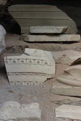 ancient architectural fragments at the Pozzuoli amphitheater