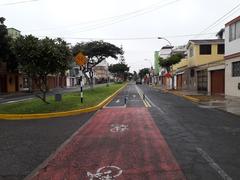 Bike lane on Pío XII Avenue in San Miguel, Lima