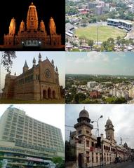 skyline image of Kanpur featuring modern and historic buildings