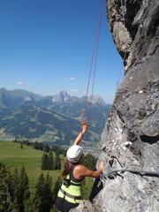 Man climbing Via Ferrata Hornfluh