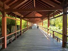 Île de Versailles in Nantes with lush greenery and traditional Japanese structures