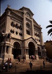Panoramic view of Monaco Ville with historic buildings and Mediterranean sea