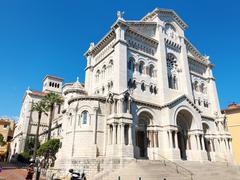 Notre-Dame-Immaculate Cathedral of Monaco from rue du Colonel Bellando de Castro in August 2022