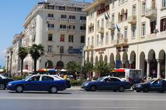 Thessaloniki city view with historical buildings and waterfront