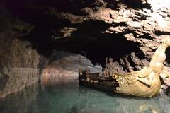 a boat inside Seegrotte