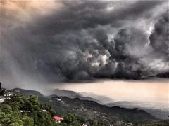 Scenic view of Dehradun city from a sidewalk on the way to Mussorie