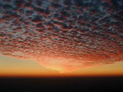 Altocumulus clouds at sunset over Mussoorie