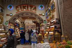 variety of spices in a market