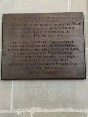 Cathédrale de Lausanne plaque