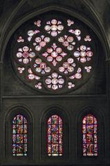 Rose window of Lausanne Cathedral in Switzerland