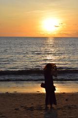 Jimbaran beach view with ocean and sky