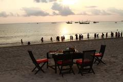 Jimbaran Beach at sunset in Bali