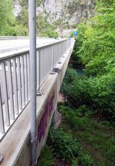 Large canal bridge near Interlaken Unterseen over the Aare river