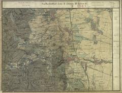 historical map of Mödling and Perchtoldsdorf from 1872