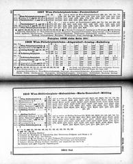 historical bus schedule for southern Vienna in summer 1934