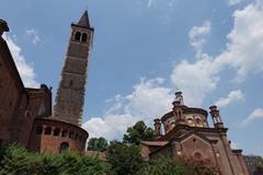 Bell tower and Portinari Chapel of Basilica of Sant'Eustorgio in Milan