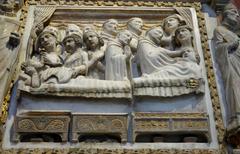 Detail of the tomb of St. Peter Martyr at the Basilica of Sant'Eustorgio in Milan