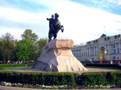 Monument to Emperor Peter the Great The Bronze Horseman in Senate Square, St. Petersburg