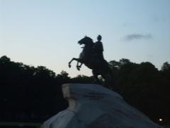 The Bronze Horseman statue of Peter the Great in Saint Petersburg, Russia