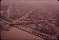 East River Drive in Manhattan aerial view