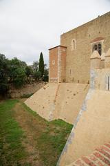 Northern moat of the Palace of the Kings of Majorca viewed from the access bridge