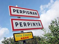 Perpignan Ville Fleurie entrance sign