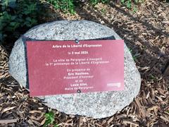 Plaque of the Tree of Freedom of Expression in Villeneuve-d'Ascq, France