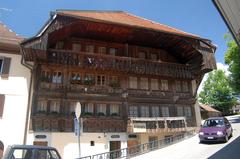 Hotel building with trees and a clear blue sky