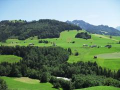 View of Les Cerniettes in Charmey from the side of Cerniat