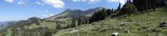 View of Kaiseregg Mountain in Switzerland with lush green valley