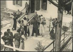 Bénichon festival dance in Motélon, Switzerland, circa 1920