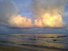 cloudy sky over Marina Beach in Tamil Nadu