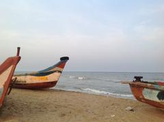 Fishing Boat at Marina Beach in Chennai