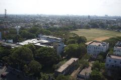 View from Chennai Lighthouse showing cityscape with buildings and roads