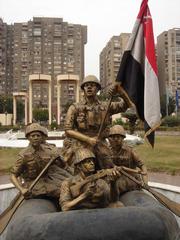 Statue of heroic Egyptian soldiers crossing the Suez Canal